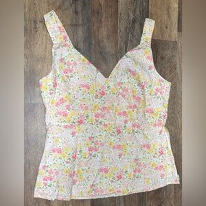 NWT WOMENS GYMBOREE GARDEN BLOOM SPRING EASTER PINK YELLOW FLORAL TANK SIZE 8